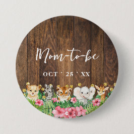 Mom to Be Rustic Pink Safari Baby Shower Knapp