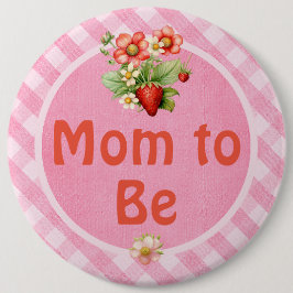 Mom to Be Strawberry Sweet Gingham Baby Shower Knapp