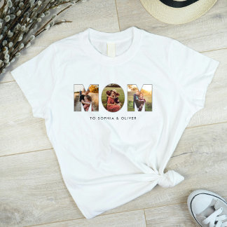 Mom To Kids Names & Photos T Shirt
