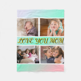 Mom Tribute 4-Photo Pastel Keepsake Fleecefilt