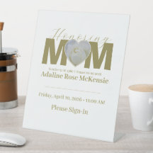 MOM Vit Ros Hjärtformad Fotodesk Minnesmärke