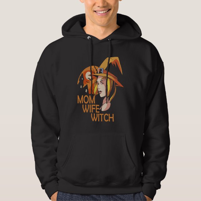 Mom Wife Witch Hoodie (Framsida)