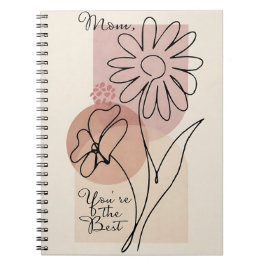 Mom, You’re the Best | Floral Line Anteckningsbok