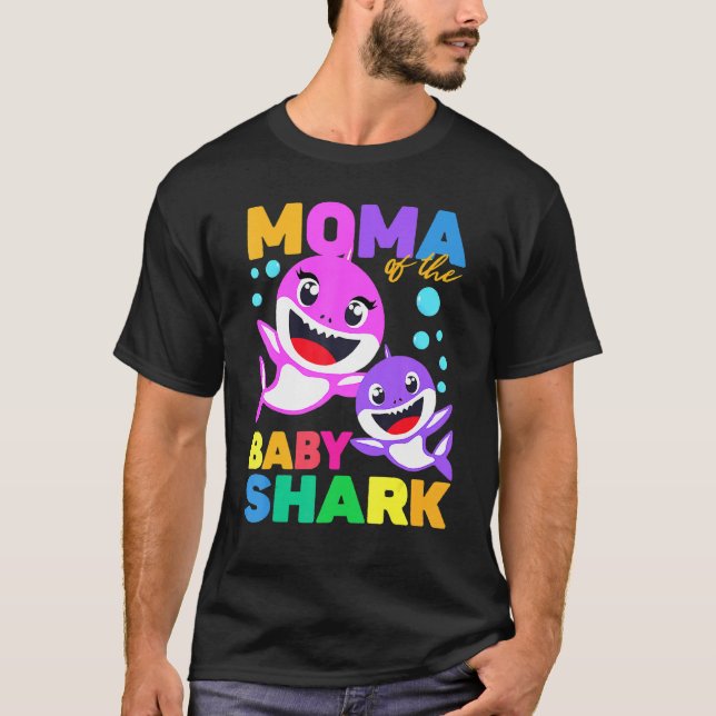 Moma of the Baby Birthday Shark Moma Shark Christm T Shirt (Framsida)
