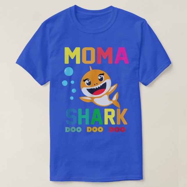 Moma Shark Moma Shark Älskare-familjen Mors dag T Shirt (Design framsida)