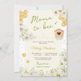 Moma to Bee Honeybee Wildblomme Gult Baby Shower Inbjudningar