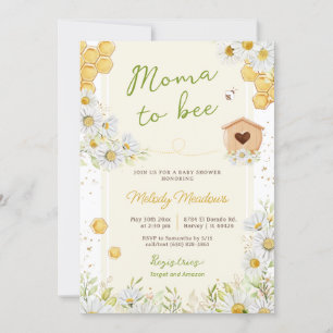 Moma to Bee Honeybee Wildblomme Gult Baby Shower Inbjudningar