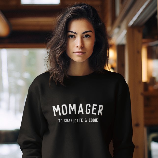 Momager | Modern Mamma Manager Kids Namn T Shirt (Skapare uppladdad)
