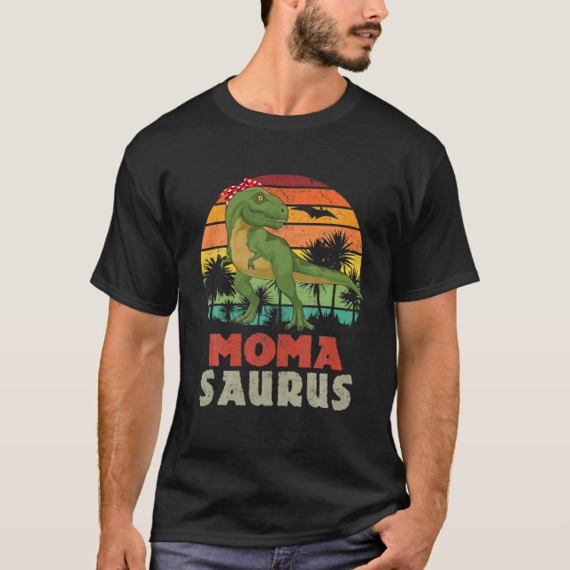 Momasaurus T Rex Dinosaur Family Matching T Shirt (Framsida)