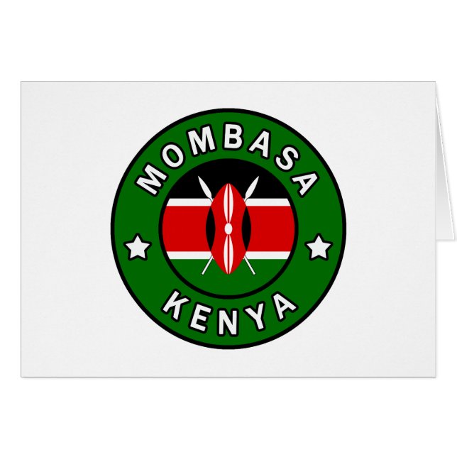 Mombasa Kenya Hälsningskort (Framsidan Horizontal)