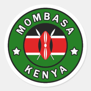 Mombasa Kenya Runt Klistermärke