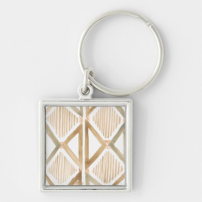 Mombasa minnen IV Fyrkantig Silverfärgad Nyckelring (Framsidan)