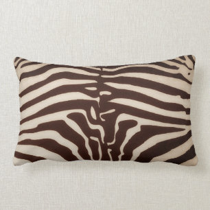 Mombasa Zebra tryck Lumbar Dekorativ kudde, Brown Lumbarkudde