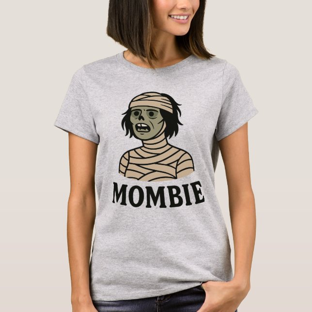 MOMBIE - Funny Halloween-design för Mammor med hög T Shirt (Framsida)