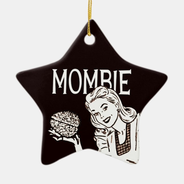 Mombie Retro Zombie Julgransprydnad Keramik (Framsidan)