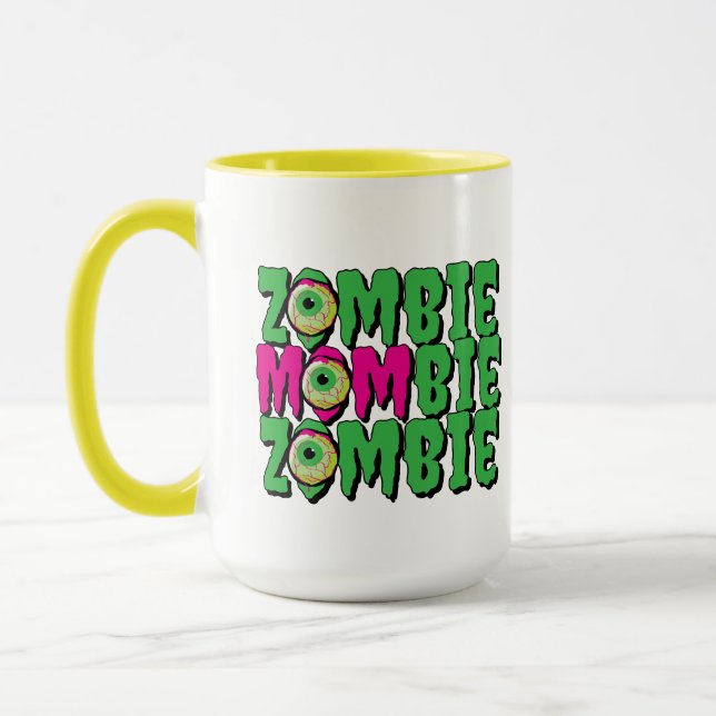 MOMbie Zombie Ghoulishly Roligt Funny Halloween Mugg (Vänster)