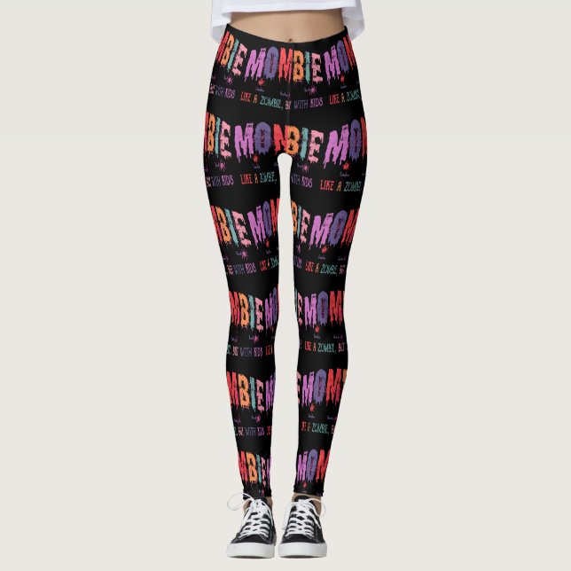Mombie Zombie med barn kvinnor Leggings (Framsida)