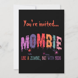 Mombie Zombie med Kids Halloween fest Inbjudningar