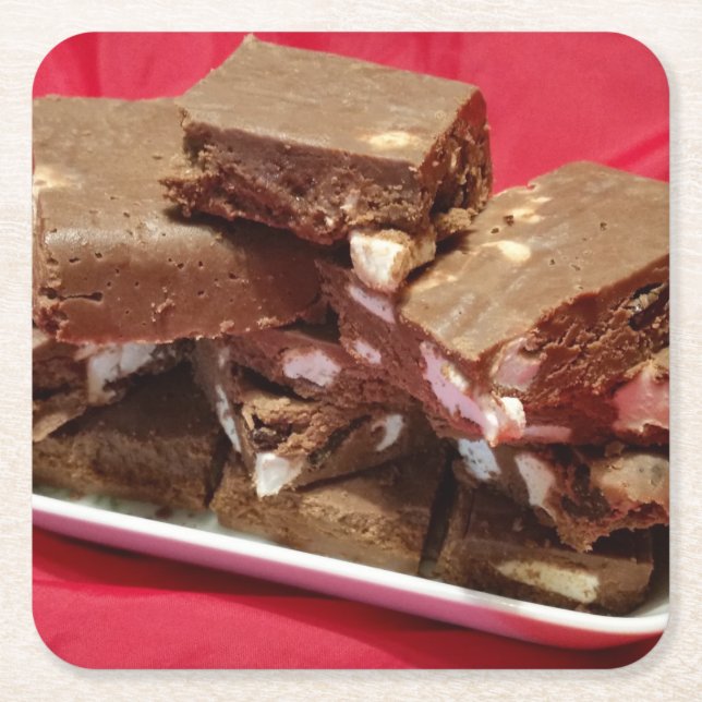 momcherrymarshmallowfudge underlägg papper kvadrat (Framsidan)