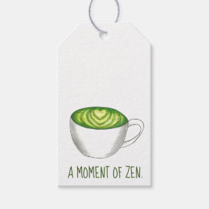 Moment för Zen Matcha Grönt Tea Latte Kärlek Presentetikett