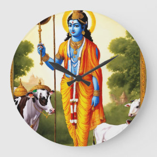 Moment i helig:Ram Bhagwan Wall Clock med gudomlig Stor Klocka