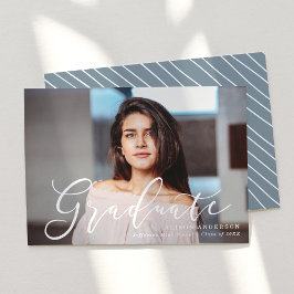 Momentöst skript Slate Blue Studenten Photo Meddelande