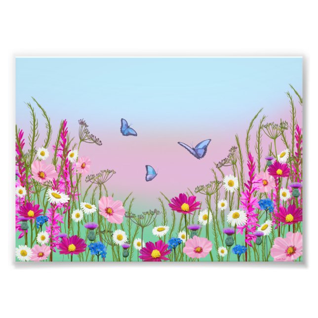 Moments in Bloom flower meadow garden wall poster (Framsidan)