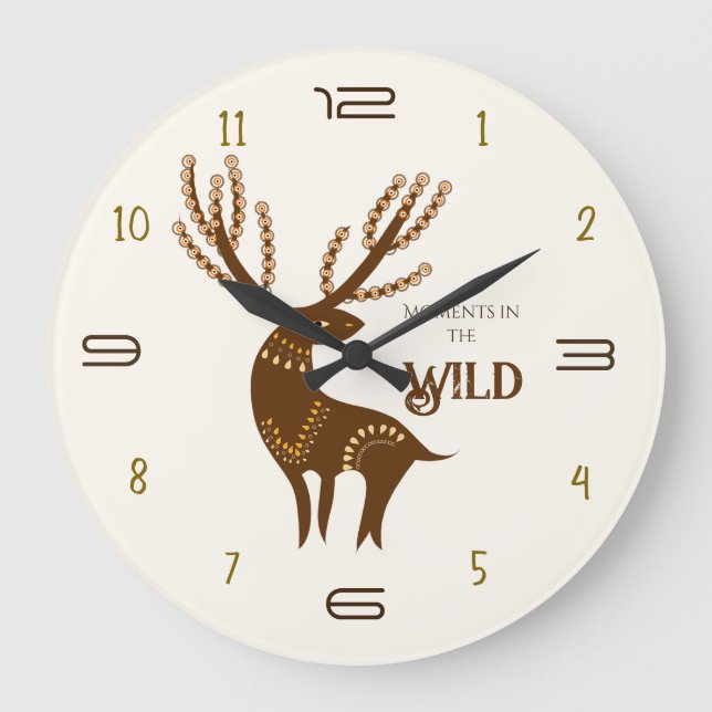 Moments in the Wild Deer Wall Clock Stor Klocka (Framsida)