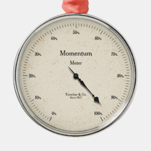 Momentum Meter Motivational Steampunk Gage Julgransprydnad Metall