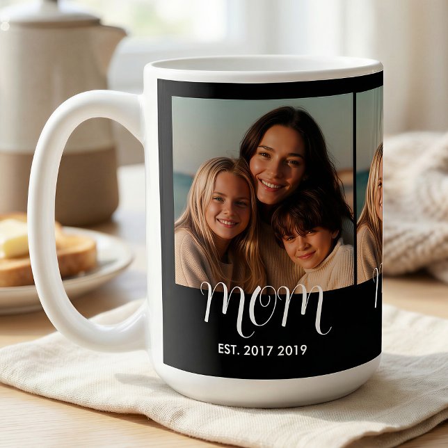 MomEstablishedScript Black 3 Photo Kaffemugg (Skapare uppladdad)