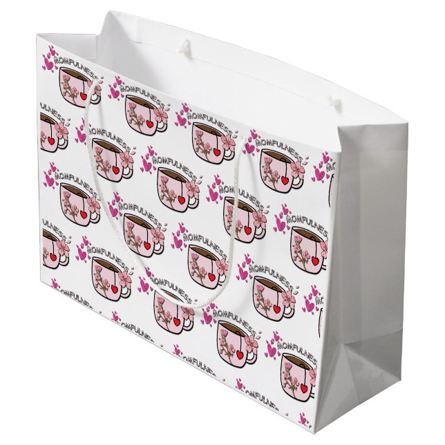 Momfulness Blomster Tea Kopp Sömlös Mönster (Baksidan Vinklad)