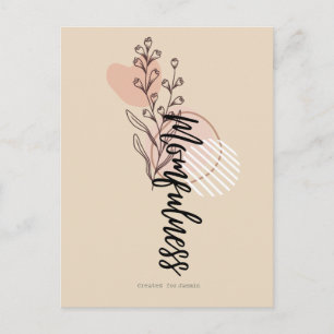 Momfulness Boho Blommig Namnskriftdesign Vykort
