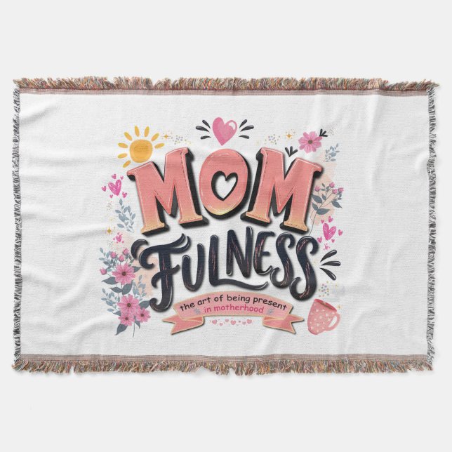 Momfulness Mindfull Morföräldraskap Typografi Filt (Framsidan)