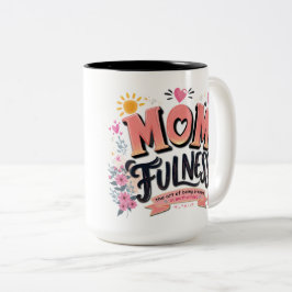 Momfulness Mindfull Morföräldraskap Typografi Två-Tonad Mugg
