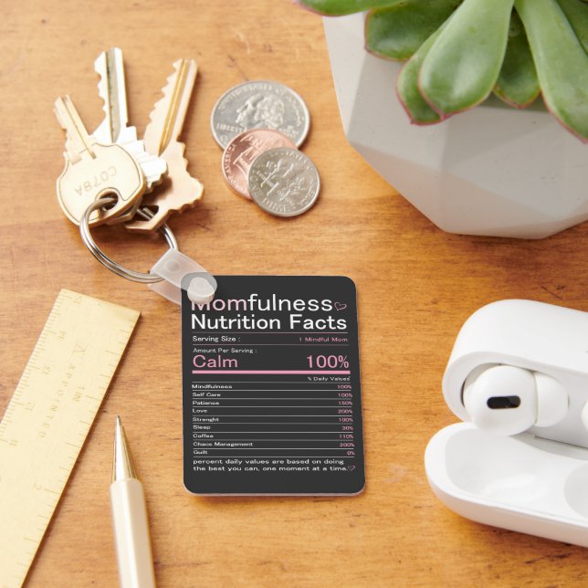 Momfulness Näringsfakta Typografi Konst Nyckelring (Skrivbord)