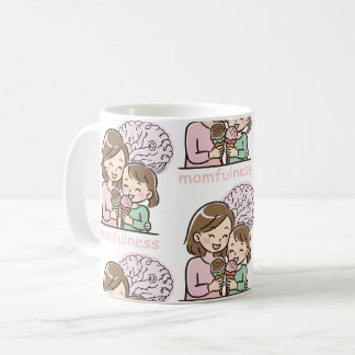 Momfulness Söt Mor Dotter Glassmönster Kaffemugg