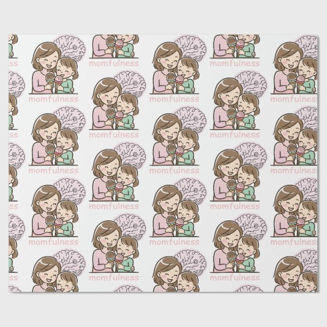 Momfulness Söt Mor Dotter Glassmönster Presentpapper (Platt)