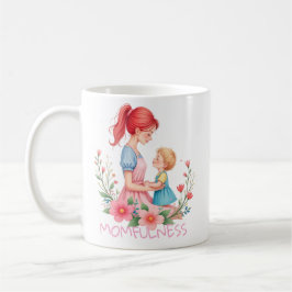 Momfulness Watercolor Mother & Child Art Kaffemugg
