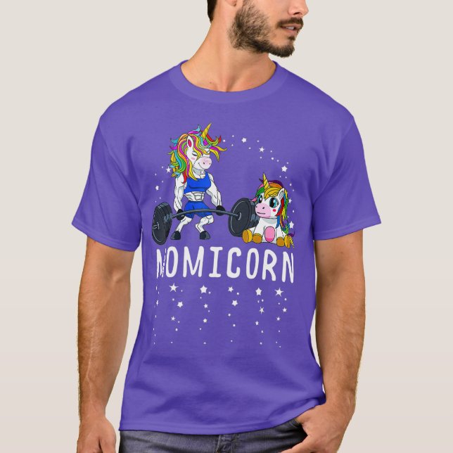 Momicorn Unicorn Mamma Fitness Gym Weightlift T Shirt (Framsida)