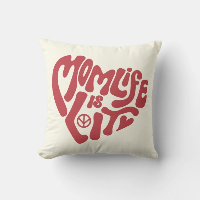 Momlife är Lit Lit Lunt Moderskap Mamma Mors dag Kudde (Framsida)