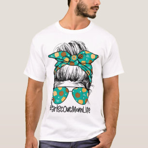 Momlife Messy Bun Scout för flickor Cookie Mamma T Shirt