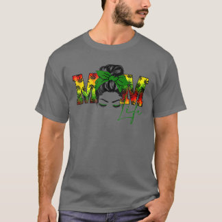 Momlife Messy Hair Bun Ogräs Kvinnor Mors dag T Shirt