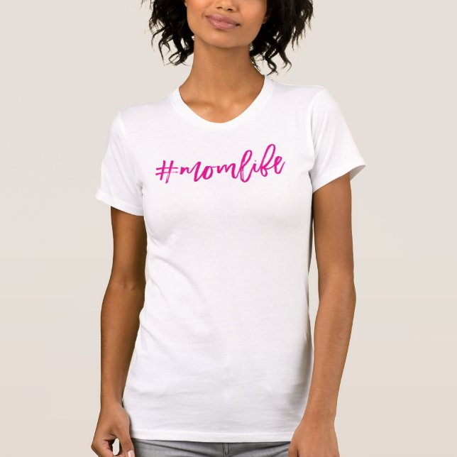 #MOMLIFE minimal rosa för trendig av skript, arbet T Shirt (Framsida)