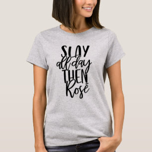 #momlife Slay hela dagen Ro Vin Älskare Pun T Shirt