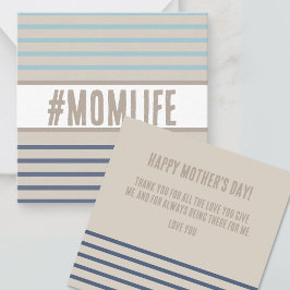 Momlife turcoise blue och beige anteckningskort