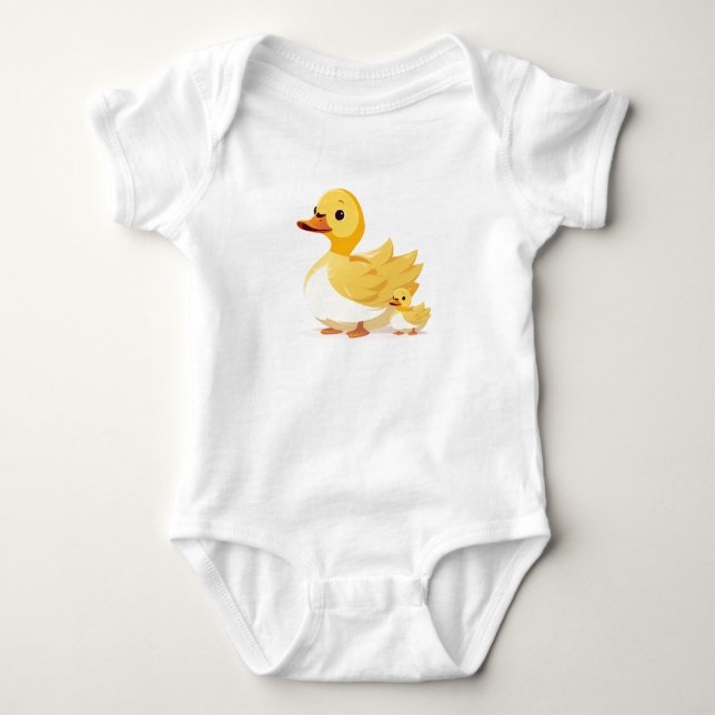 Momma Anka och Baby Duckling, Cute Farm Animal T Shirt (Framsida)