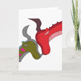 Momma & Baby Dragon Blank Inside Greeting Card Kort