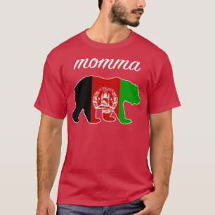 Momma Bear Afghanistan Flagga Afghan Roots Premium T Shirt
