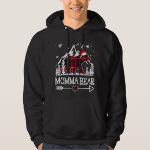 Momma Bear jul jul Pajama Red Play Buffalo Fami Hoodie