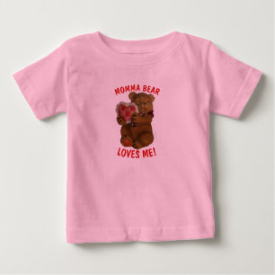 Momma Bear Kärlek Me Teddy och Heart Tee